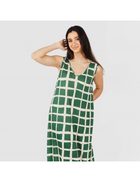 Vestido comprido alças soft Naroa verde garrafa vestidos-y-blusones