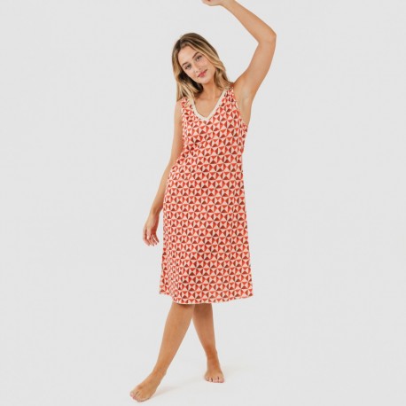 Vestido midi alças soft Tucson cor telha