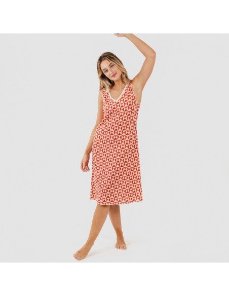 Vestido midi alças soft Tucson cor telha Vestido midi alças soft Tucson cor telha