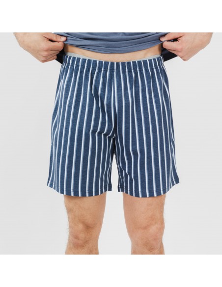 Pijama homem curto Eliot azul índigo