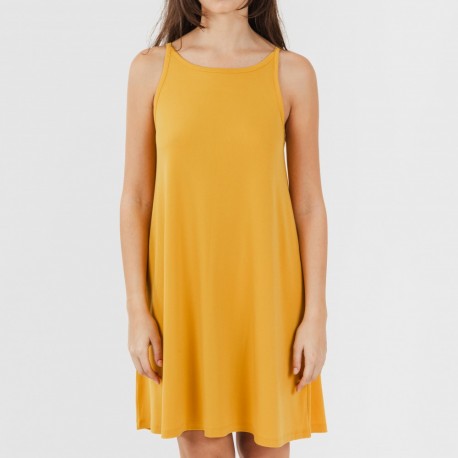 Vestido curto de alças em crepe liso