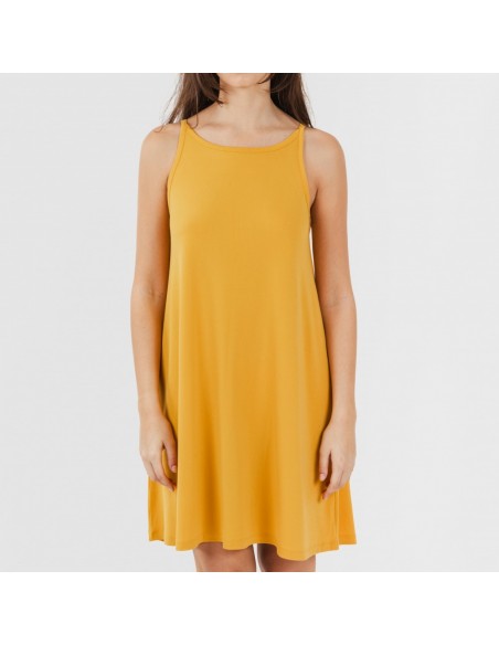 Vestido curto de alças em crepe liso Vestido curto de alças em crepe liso