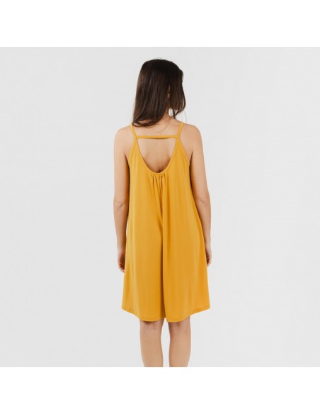 Vestido curto de alças em crepe liso Vestido curto de alças em crepe liso