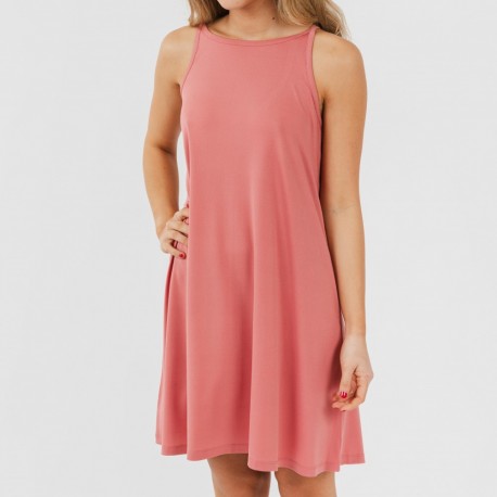 Vestido curto de alças em crepe liso