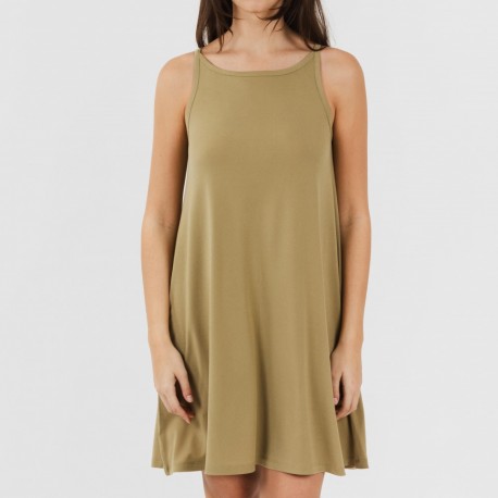 Vestido curto de alças em crepe liso