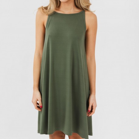 Vestido curto de alças em crepe liso