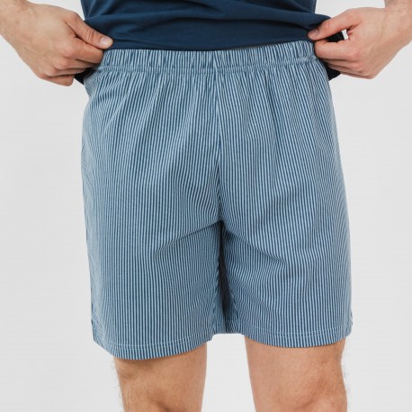 Pijama curto algodão homem Kristoff azul marinho