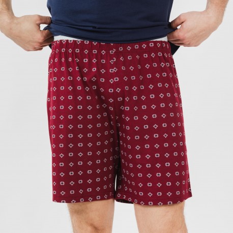 Pijama curto algodão homem Loui azul marinho