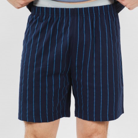 Pijama curto algodão homem Raya Moritz azul indigo