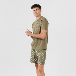 Pijama curto algodão homem Tusi verde 2