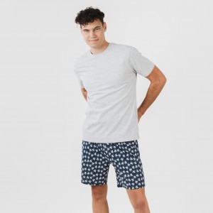 Pijama curto algodão homem Octopus cinza
