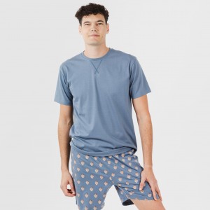 Pijama curto algodão homem Nassiri azul 2