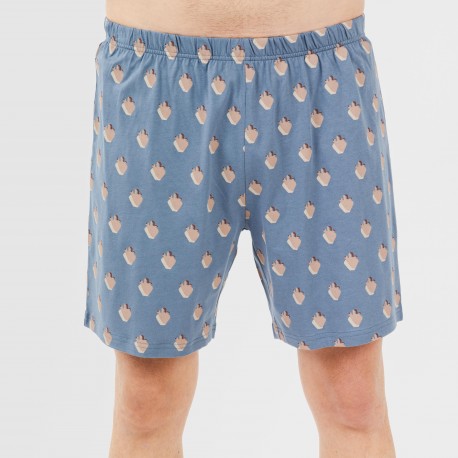 Pijama curto algodão homem Nassiri azul