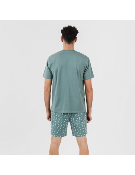 Pijama curto algodão homem Flip verde pijamas-curtos-homem