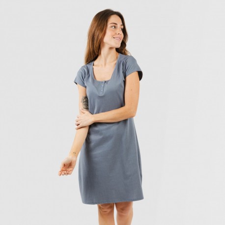 Vestido algodão liso