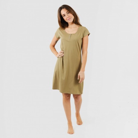 Vestido algodão liso