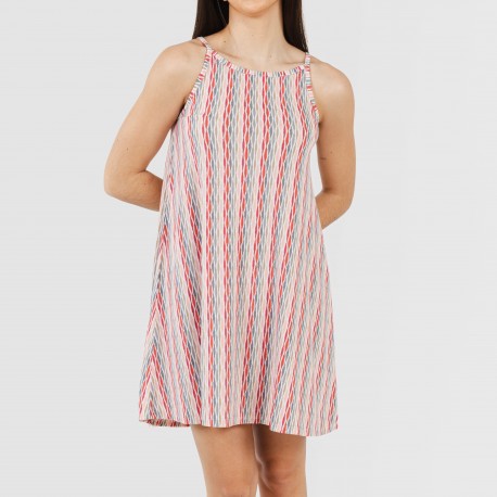 Vestido curto alças crepe Villa rosa