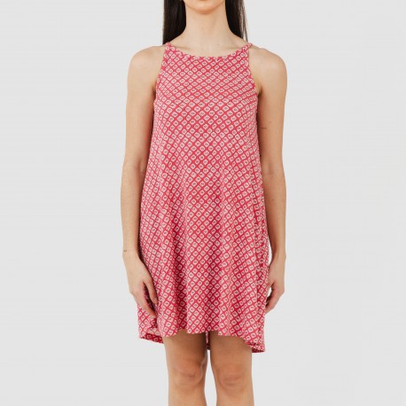 Vestido curto alças crepe Neville fresa