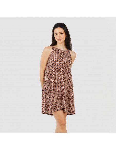 Vestido curto alças crepe Olmeca Vestido curto alças crepe Olmeca