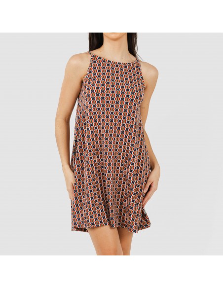 Vestido curto alças crepe Olmeca Vestido curto alças crepe Olmeca