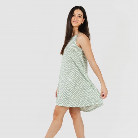 Vestido curto alças crepe Columbus verde tiffany