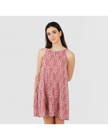 Vestido curto alças crepe Piluca malva rosa Vestido curto alças crepe Piluca malva rosa