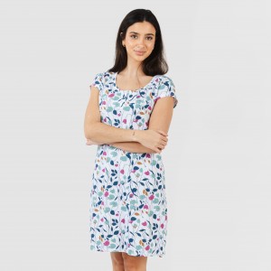 Vestido algodão Maura verde azulado 2
