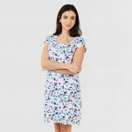 Vestido algodão Maura verde azulado