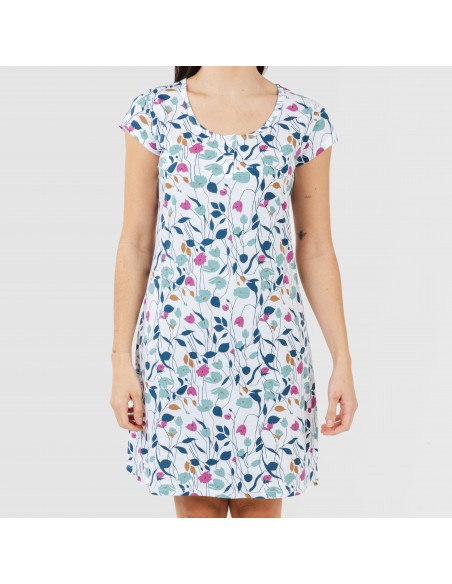 Vestido algodão Maura verde azulado Vestido algodão Maura verde azulado