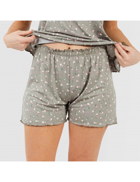Pijama manga curta mulher soft Jana verde caça Pijama manga curta mulher soft Jana verde caça