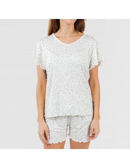 Pijama manga curta mulher soft Universo cinza Pijama manga curta mulher soft Universo cinza