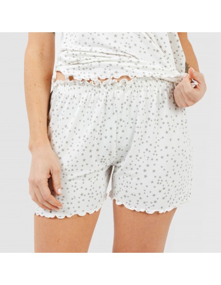 Pijama manga curta mulher soft Universo cinza Pijama manga curta mulher soft Universo cinza