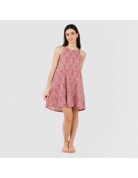 Vestido curto alças crepe Piluca malva rosa Vestido curto alças crepe Piluca malva rosa