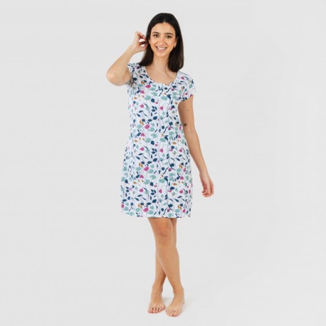 Vestido algodão Maura verde azulado