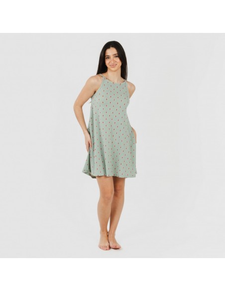 Vestido curto alças crepe Alessia verde Vestido curto alças crepe Alessia verde