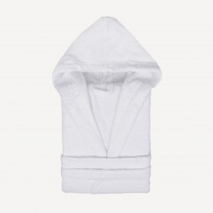 Roupão de banho com capuz branco 450gr Unisex