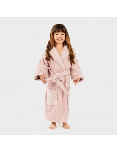 Roupão de banho rosa palo 450gr criança Roupão de banho rosa palo 450gr criança