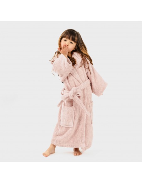 Roupão de banho rosa palo 450gr criança Roupão de banho rosa palo 450gr criança