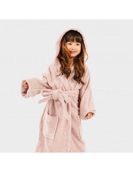 Roupão de banho rosa palo 450gr criança Roupão de banho rosa palo 450gr criança