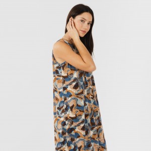 Vestido comprido alças crepe Uliena 2