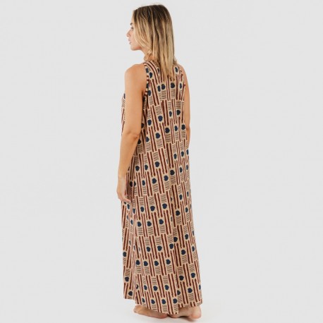 Vestido comprido alças crepe Fresno