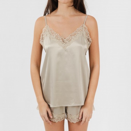 Pijama alças mulher Saten Friday liso