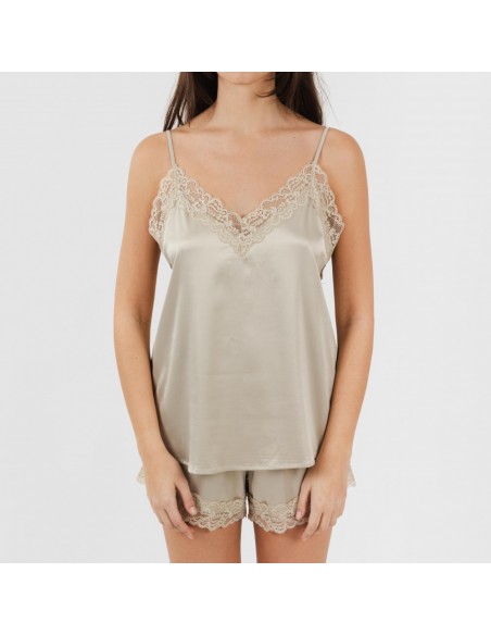 Pijama alças mulher Saten Friday liso