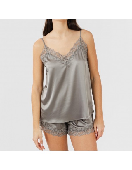 Pijama alças mulher Saten Friday liso