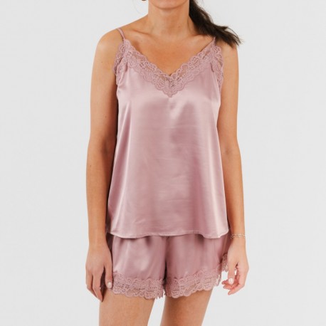 Pijama alças mulher Saten Friday liso