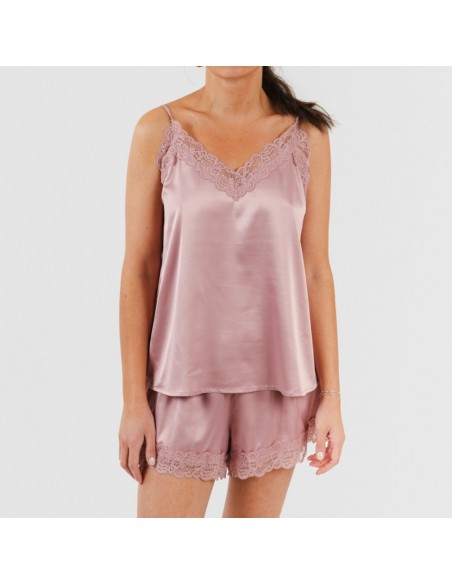 Pijama alças mulher Saten Friday liso