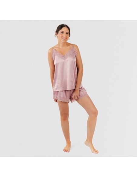 Pijama alças mulher Saten Friday liso