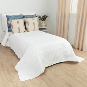 Colcha duplo tecido jacquard Paula branco
