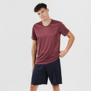 Conjunto desportivo curto técnico homem bordeaux - azul marinho 2
