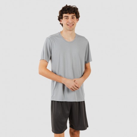 Conjunto desportivo curto técnico homem cinza perla - cinza marengo